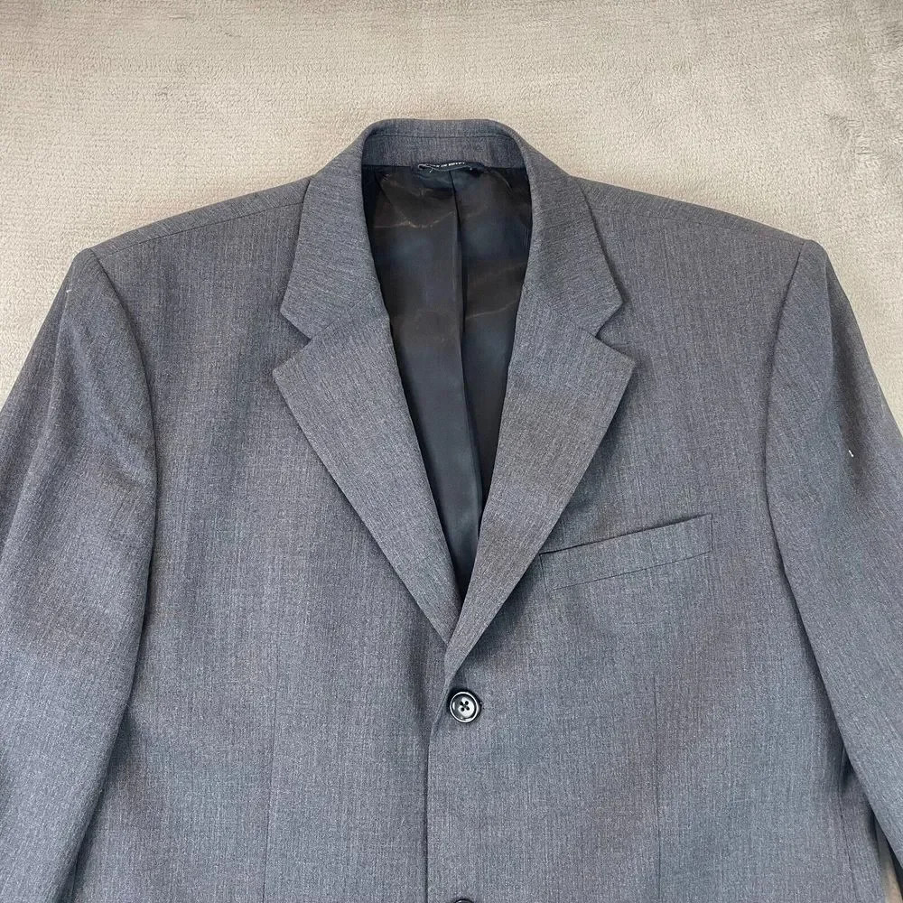 BANANA REPUBLIC Blazer Sport Coat Mens 44R‎ Gray Wool Three Button Jacket Modern